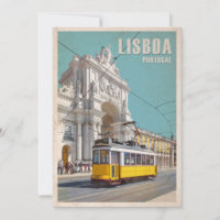 Yellow Tram, Augusta Street Arch. Lisbon, Portugal