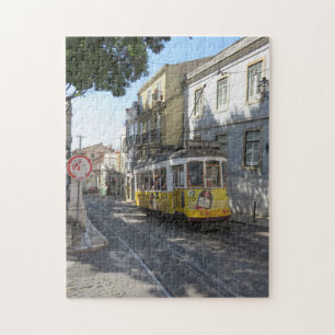 Yellow Tram in Lisbon, Portugal Jigsaw Puzzle