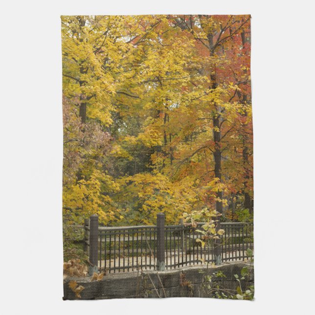 Yellow Trees Of Autumn Tea Towel (Vertical)