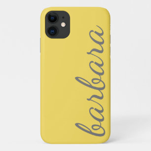 Yellow Trendy Script Personalised iPhone 11 Case