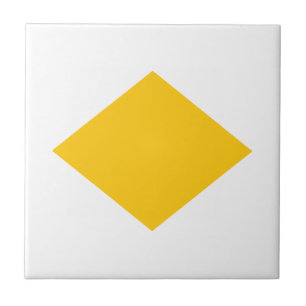 yellow triangle ceramic tile