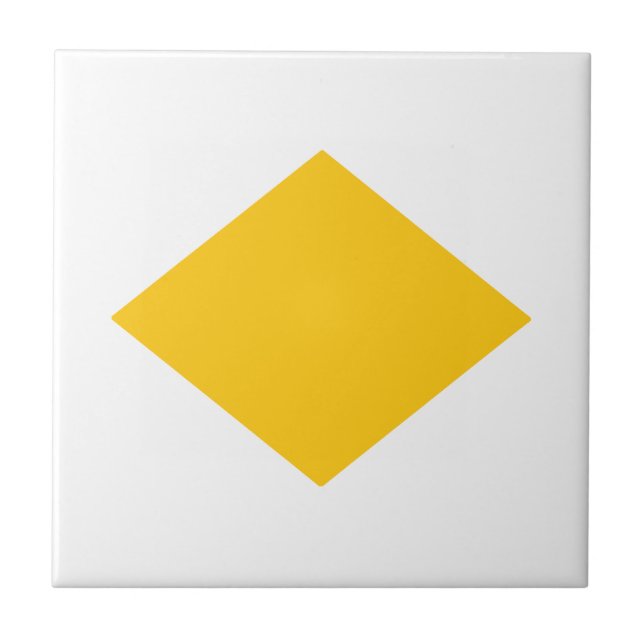 yellow triangle ceramic tile (Front)