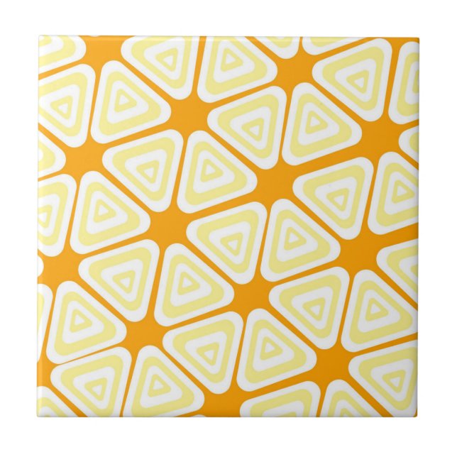 Yellow Triangle Pattern Ceramic Tile (Front)