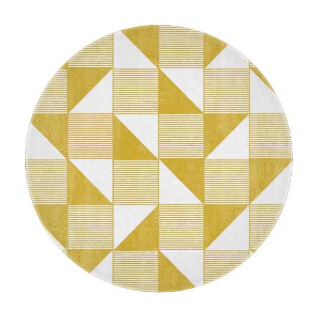 Yellow Triangles: Linear Seamless Pattern. Cutting Board (Front)