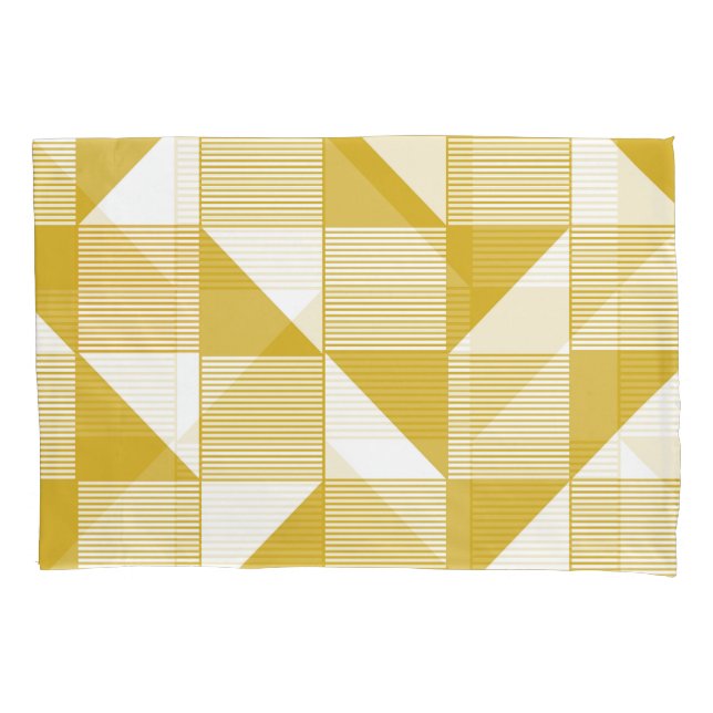 Yellow Triangles: Linear Seamless Pattern. Pillowcase (Front)