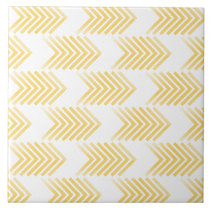 Yellow Tribal Arrow Pattern Ceramic Tile