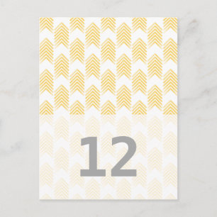Yellow Tribal Arrows Table Number Postcard