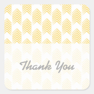 Yellow Tribal Arrows Thank You Stickers