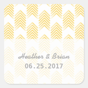 Yellow Tribal Arrows Wedding Stickers