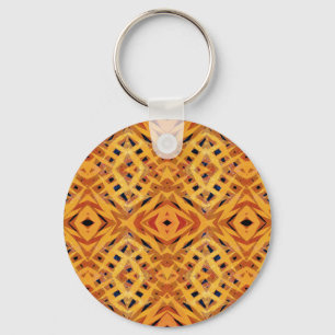 Yellow tribal shapes pattern key ring