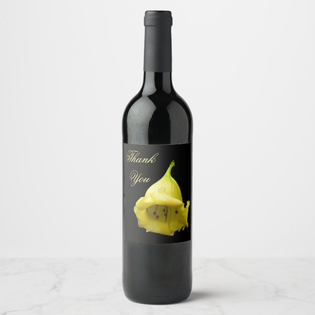 Yellow Tropical Blossom Wine Label (Front)