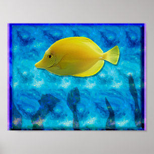 Yellow Tropical Fish Poster
