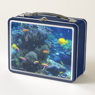 Yellow Tropical Fish Underwater Photo Metal Lunch Box