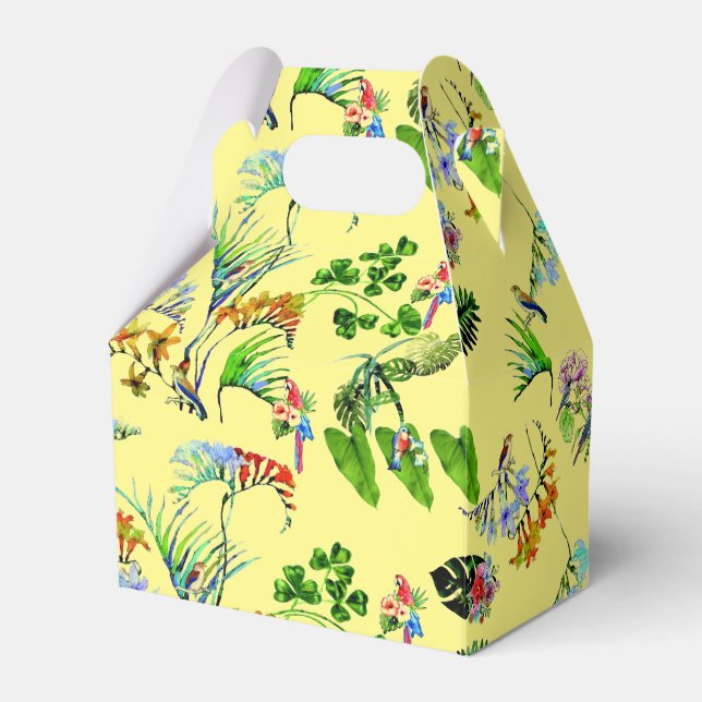Yellow Tropical Paradise  Favour Box (Front Side)