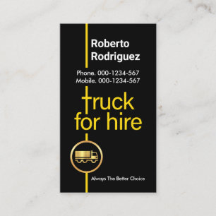 Yellow Truck For Hire Crossroad Business Card