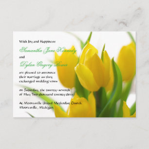 Yellow Tulip - 3x5 Wedding Announcement