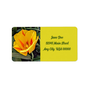 Yellow tulip address mailing label