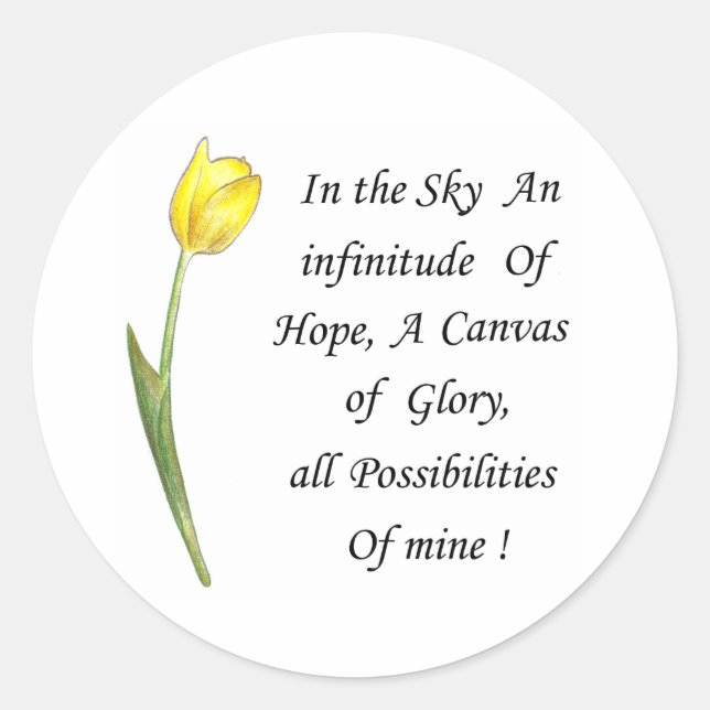 Yellow Tulip Classic Round Sticker (Front)