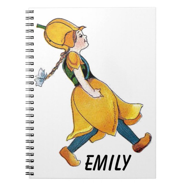 Yellow Tulip Cute Flower Child Floral Funny Girl Notebook (Front)