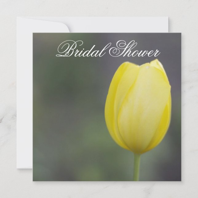 Yellow Tulip Floral Bridal Shower Invitation (Front)