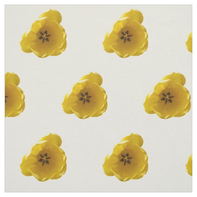 Yellow Tulip Floral Patterned Fabric (Swatch)