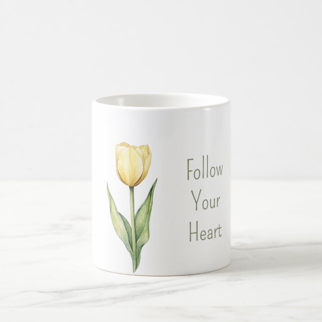 Yellow Tulip Flower   Coffee Mug (Center)