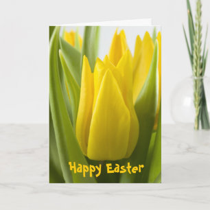 Yellow tulip flower ... Easter card