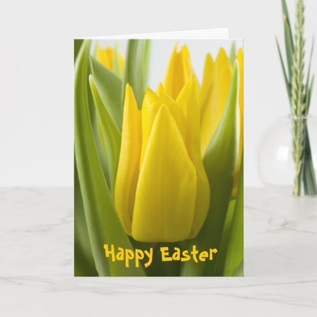 Yellow tulip flower ... Easter card (Front)