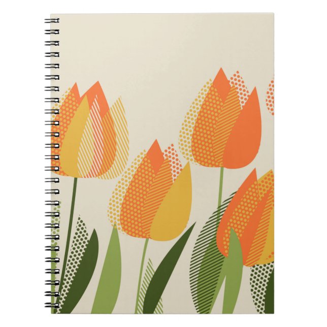 Yellow tulip flower notebook (Front)