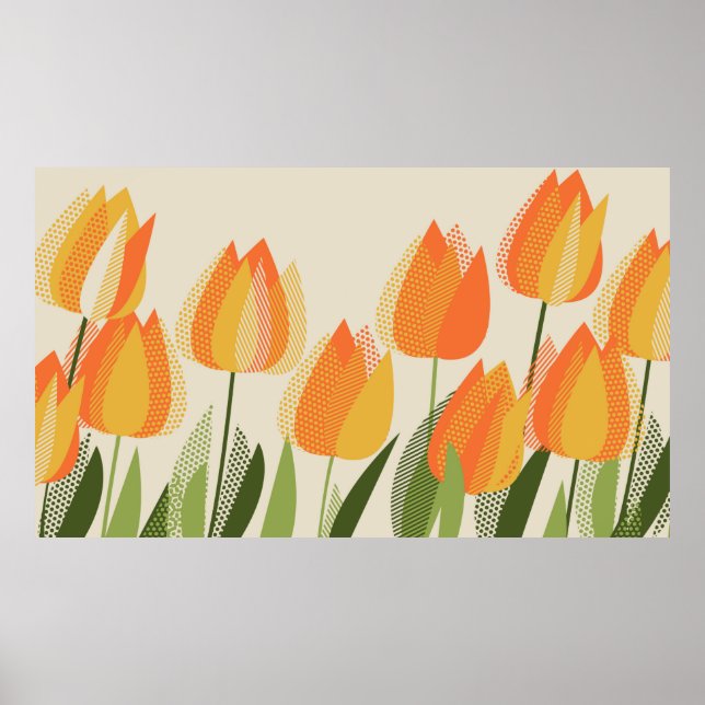 Yellow tulip flower poster (Front)