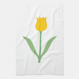 Yellow Tulip Flower. Tea Towel