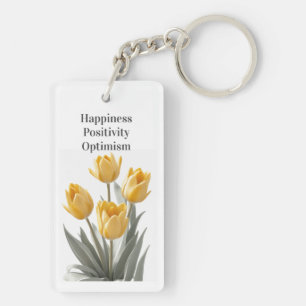 Yellow Tulip Flowers Key Ring