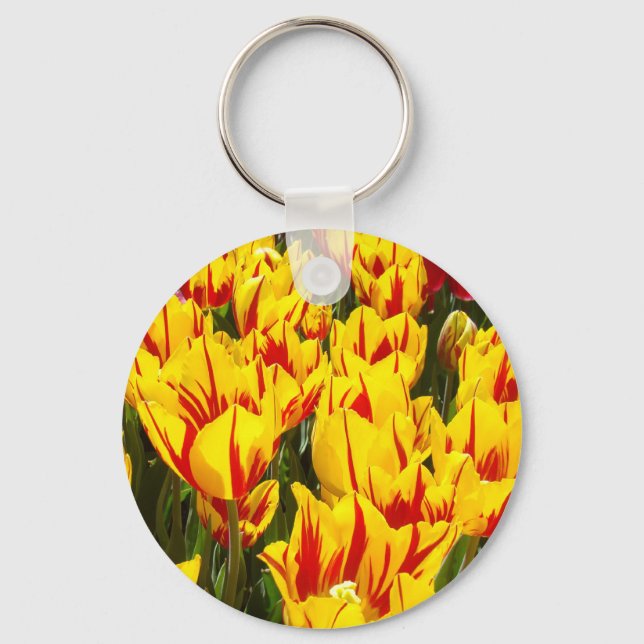 Yellow Tulip Flowers keychains Spring Easter (Front)