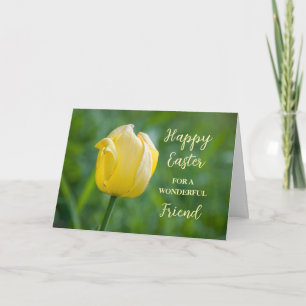Yellow Tulip Friend Happy Easter Holiday Card