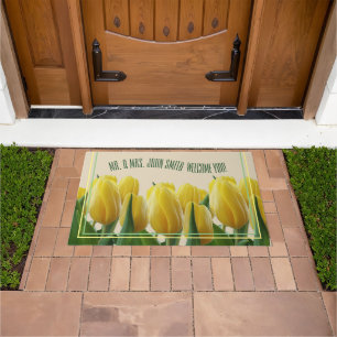 Yellow Tulip Garden Doormat