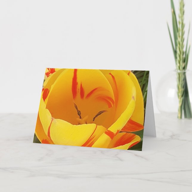 Yellow Tulip Greeting Card (Front)
