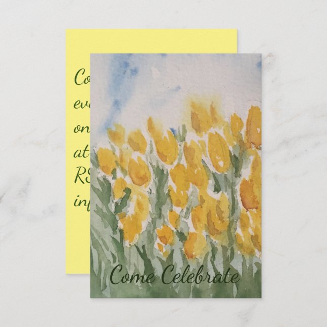 Yellow Tulip Invitation (Front/Back)