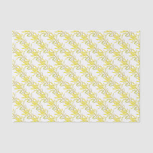 Yellow tulip leucadendron watercolor tissue paper
