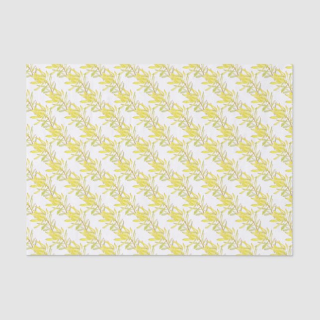 Yellow tulip leucadendron watercolor tissue paper (Front)