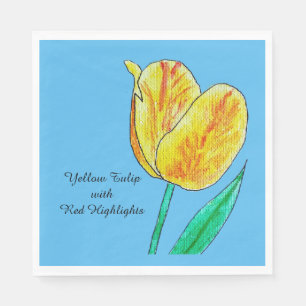 Yellow Tulip Red Highlights Napkin