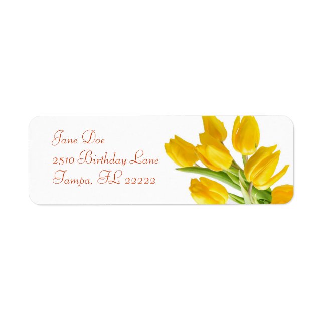 Yellow Tulip Return Address Label (Front)