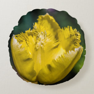 Yellow Tulip Round Cushion