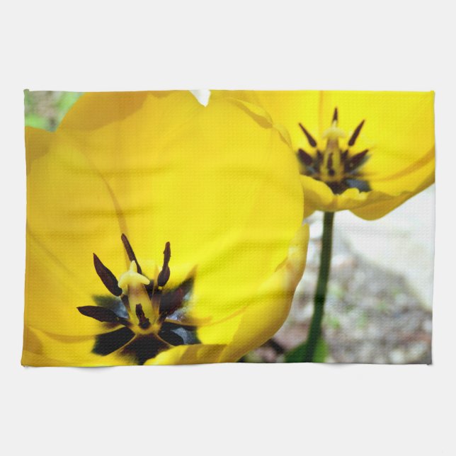 Yellow Tulip Tea Towel (Horizontal)