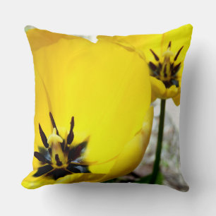 Yellow Tulip Throw Cushion