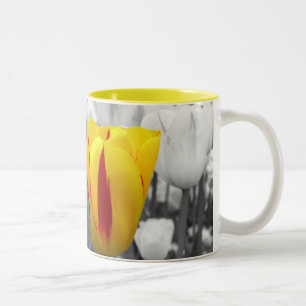 Yellow Tulip Two-Tone Coffee Mug