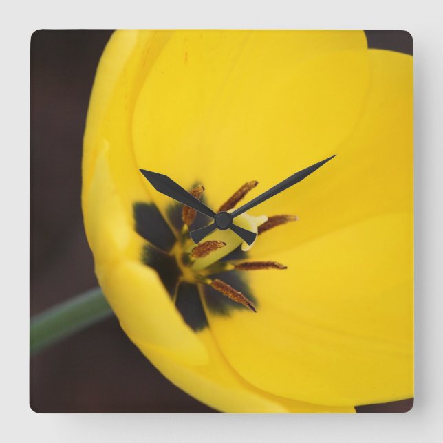Yellow Tulip Wall Clock (Front)