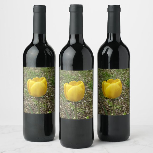 Yellow Tulip Wine Label (Bottles)