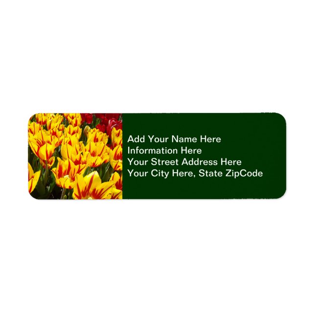 Yellow Tulips Address Labels custom Floral Tulip (Front)