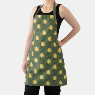 Yellow Tulips Apron Spring Tulip Art Apron