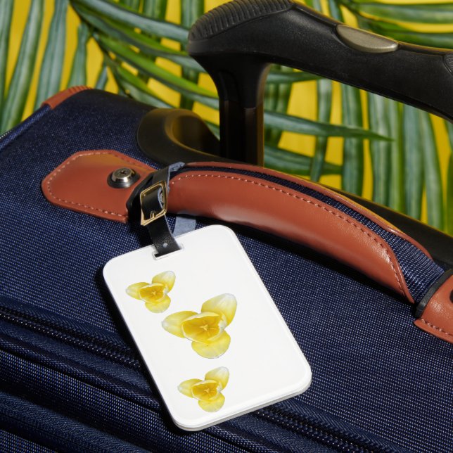 Yellow Tulips Luggage Tag (Front Insitu 1)